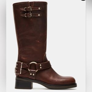 Astor Brown Leather Boots from Steve Madden